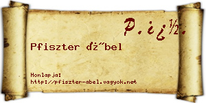 Pfiszter Ábel névjegykártya