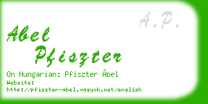 abel pfiszter business card